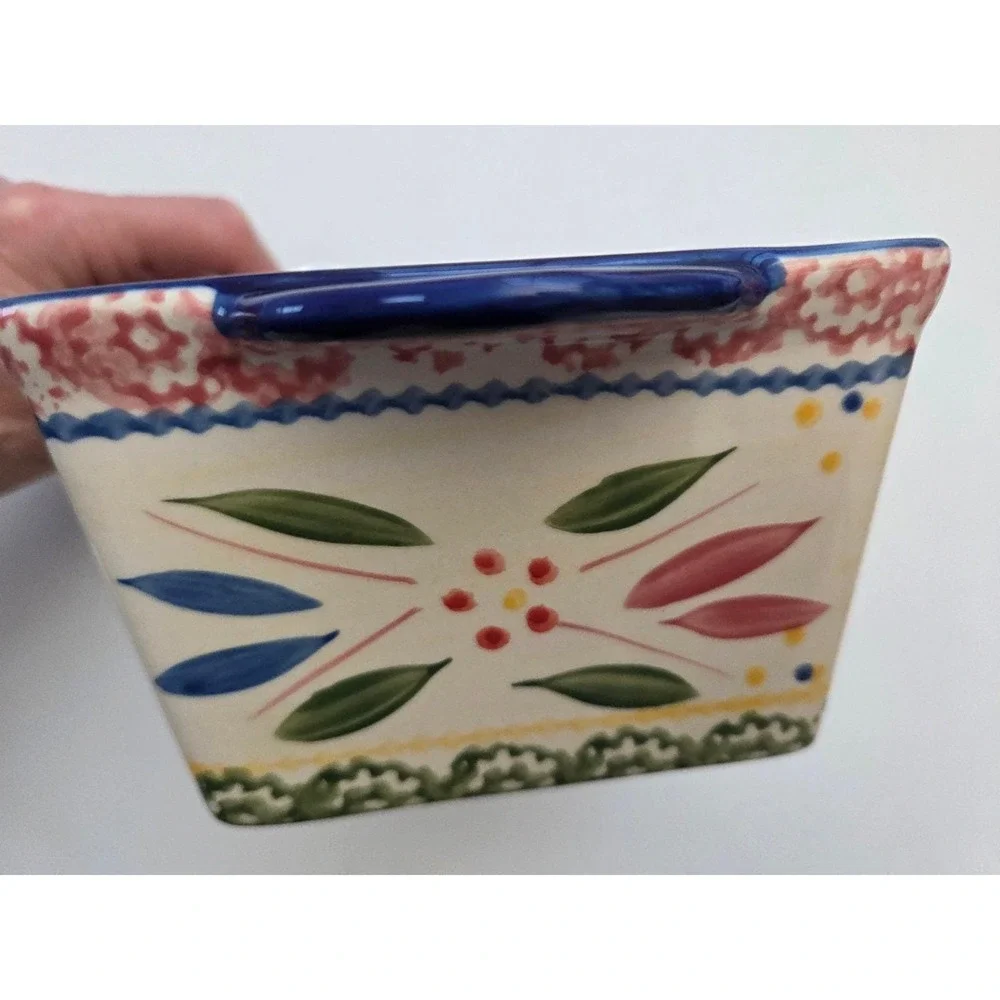Temp-tations Baker‎ Old World Floral Ceramic 1 QT Cream  Baking Dish